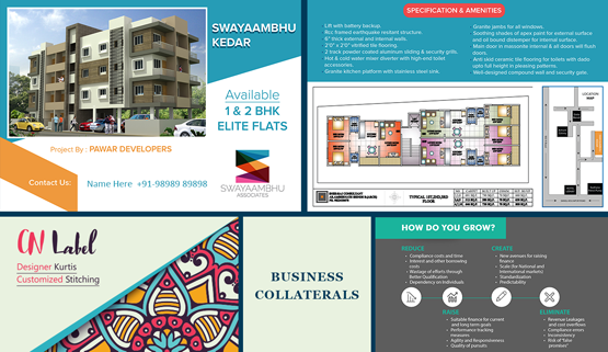 Brochure design, marketing collateral and content portfolio
